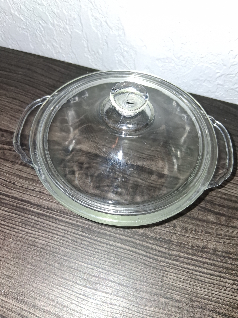 Vintage Fire King Clear Glass 1 Pint Casserole Dish Lid Anchor Hocking